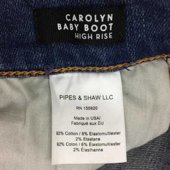 VERONICA BEARD Beacon Wash Carolyn Baby Boot High Rise Raw Asymmetric Hem Jeans - Picture 3 of 12